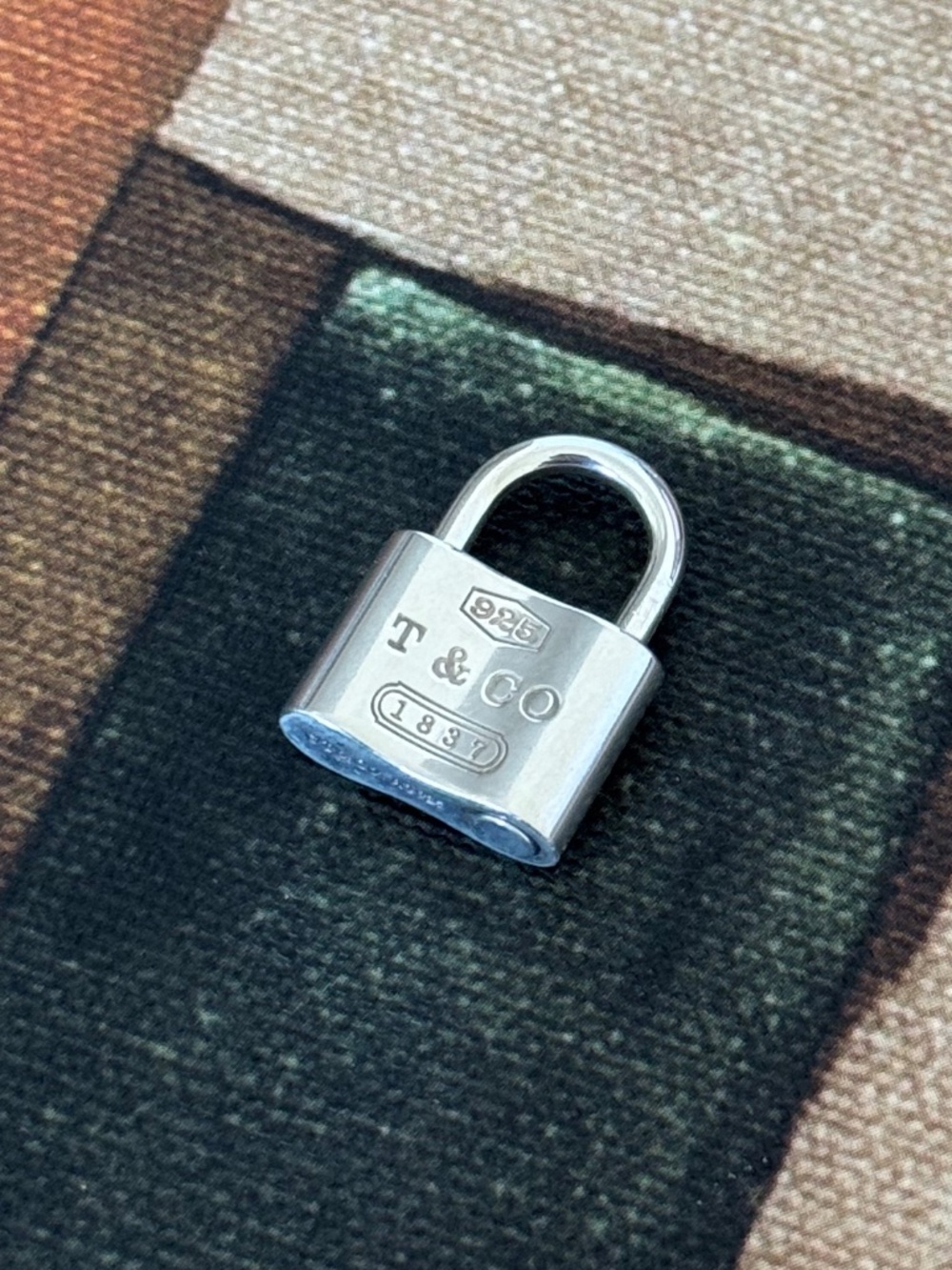 Authentic Tiffany & Co. 1837 Sterling Silver Padlock Charm Pendant